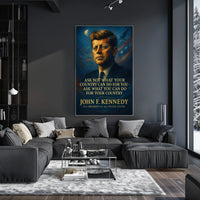 John F. Kennedy Inspirational Patriotic Poster Art
