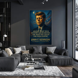 John F. Kennedy Inspirational Patriotic Poster Art