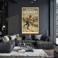 Vermont Winter Scenic Poster Wall Art Print