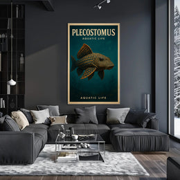 Plecostomus Fish Illustration: Educational or Infographic Poster