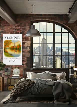 Vermont, Burlington Signature Series Vintage Travel Poster