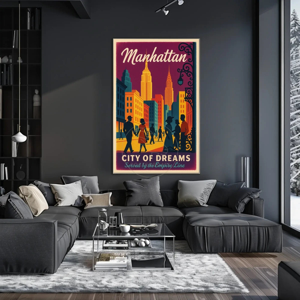 Manhattan City of Dreams Vintage Travel Poster