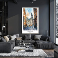 Edinburgh Street Scene in Watercolor Travel Poster PosterGoat