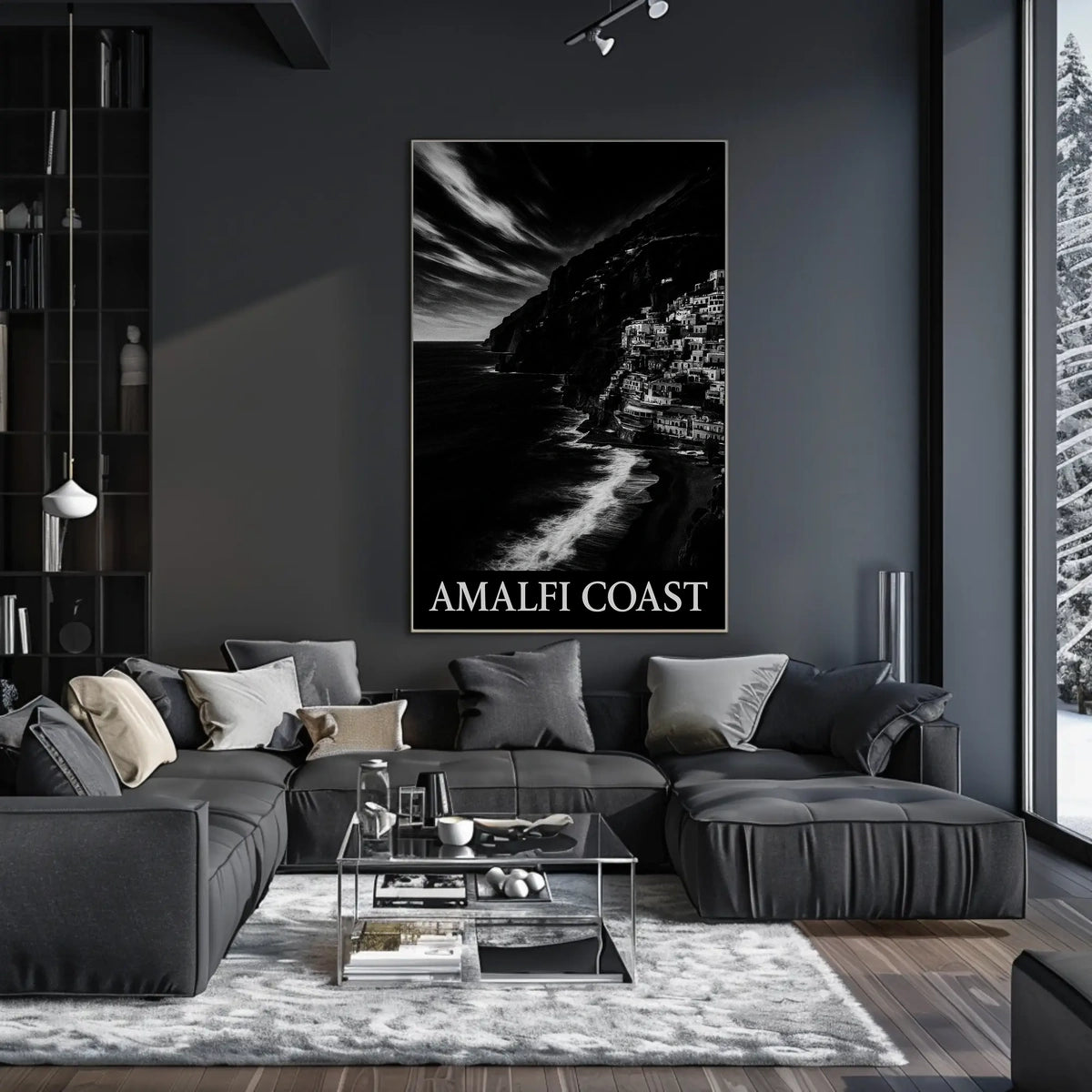 Amalfi Coast Poster Scenic Sunset Seascape Wall Art