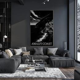 Amalfi Coast Poster Scenic Sunset Seascape Wall Art