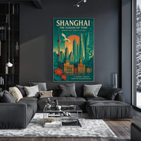 Shanghai Architecture Illustrative Modern Traditional Poster