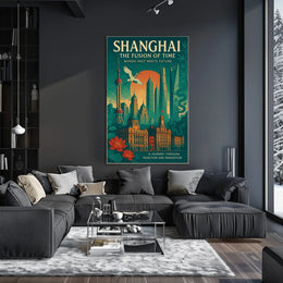 Shanghai Architecture Illustrative Modern Traditional Poster