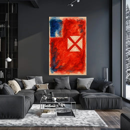 Abstract Red And Blue Composition Poster