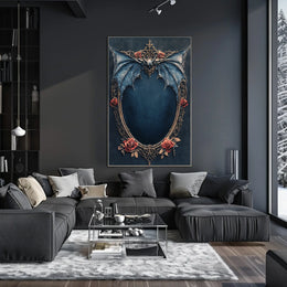 Gothic Bat and Roses Artistic Scenic Poster