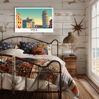Pisa Italy Landscape Art Print Travel Poster