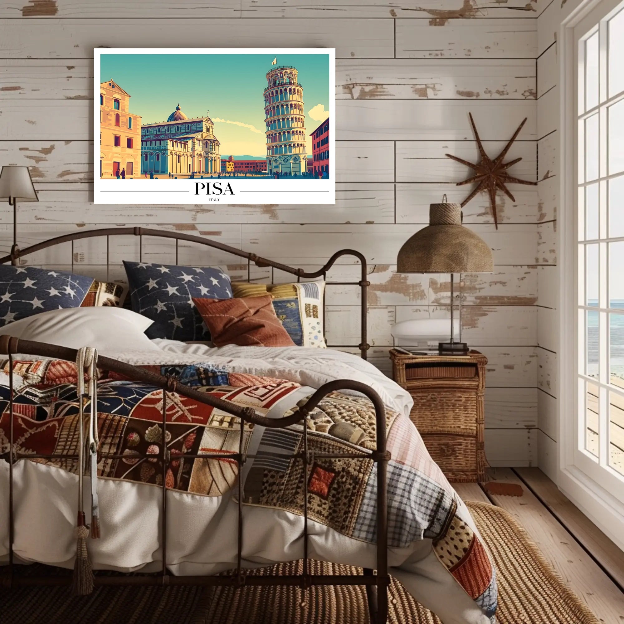 Pisa Italy Landscape Art Print Travel Poster