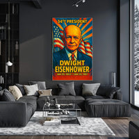 Dwight D. Eisenhower 34th President of the United States Colorful Comic Book Style Poster