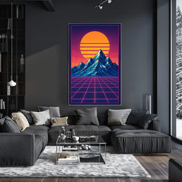 Retro-Futuristic Synthwave Art Print - Futuristic Sci-Fi Poster