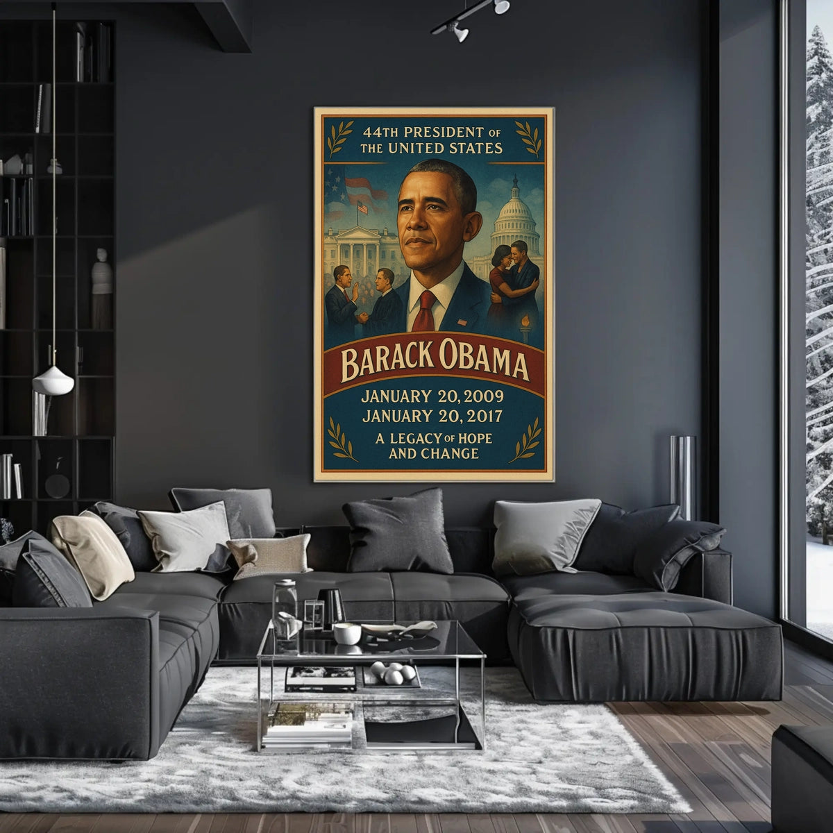 Obama Illustrated Art Print Presidential Poster