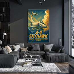 Skyhawk Jets Soaring Through Dramatic Sky Military Poster