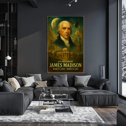 James Madison 4th President Founding Father Vintage Neoclassical Realism Patriotic Heritage Poster