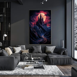 Enchanted Castle Under A Blood Moon Poster