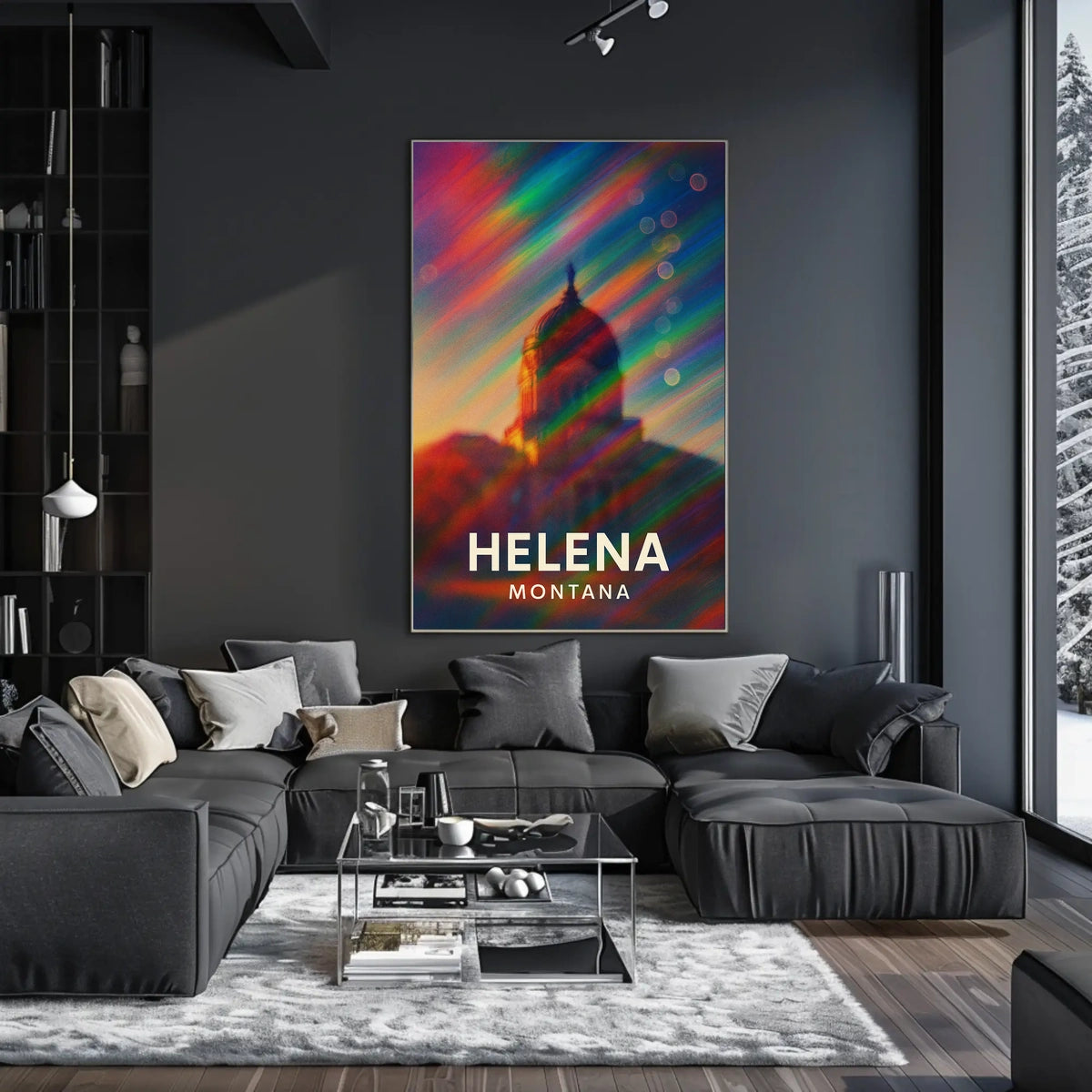 Helena Montana Skyline Vibrant Tribute Art Poster