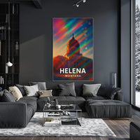Helena Montana Skyline Vibrant Tribute Art Poster