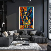 Boston Terrier Mosaic Poster
