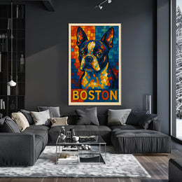 Boston Terrier Mosaic Poster