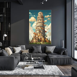 The Whimsical Tower Of Pisa Poster PosterGoat