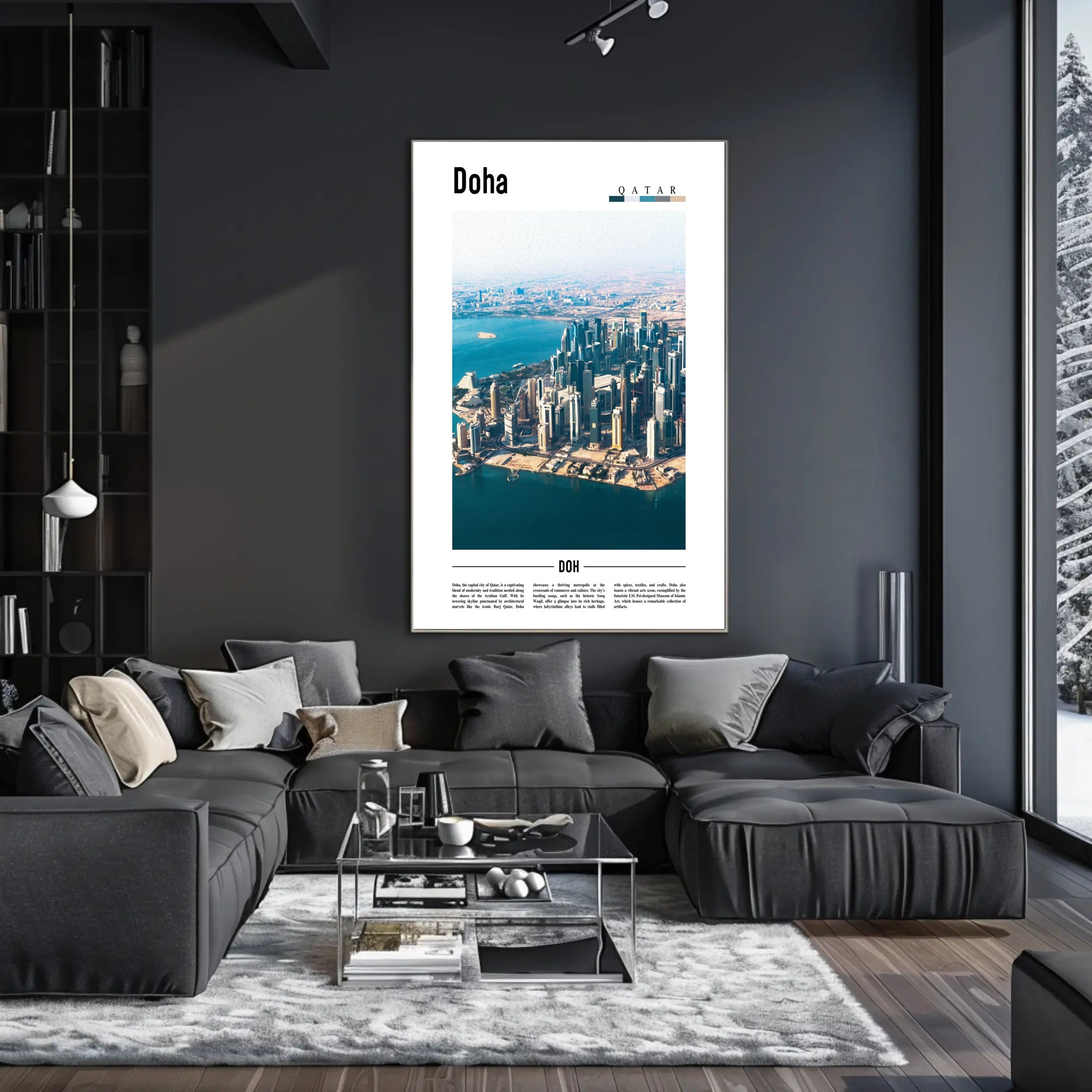 Doha Cityscape Vibrance: Modern Architecture and Culture Urban or Cityscape Poster PosterGoat