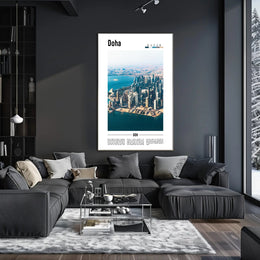 Doha Cityscape Vibrance: Modern Architecture and Culture Urban or Cityscape Poster PosterGoat