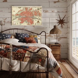Vintage Map of Paris Wall Mural. Plattegrond van Parijs (ca. 1721–1774)