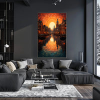 Dreamscape Canal At Sunset Poster