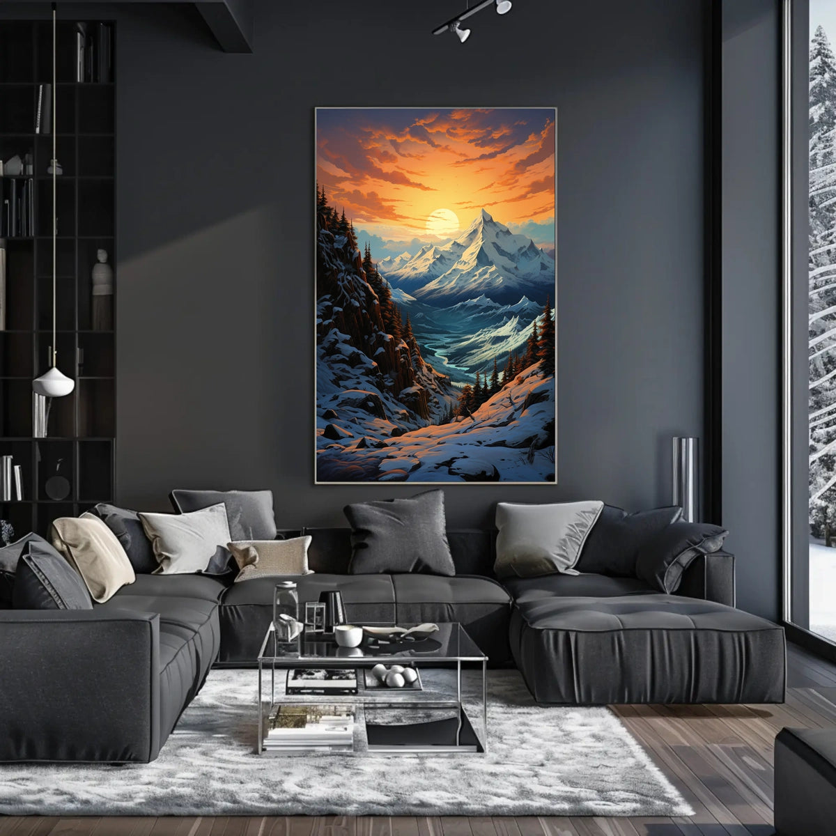 Breathtaking Sunset Mountain Landscape National Park Poster