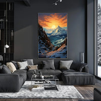 Breathtaking Sunset Mountain Landscape National Park Poster