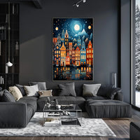 Picturesque Cityscape in European Architectural Style Travel Poster