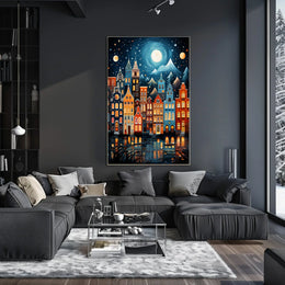 Picturesque Cityscape in European Architectural Style Travel Poster