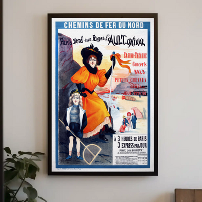 Paris-Nord to Ault-Onival Beaches Vintage Poster