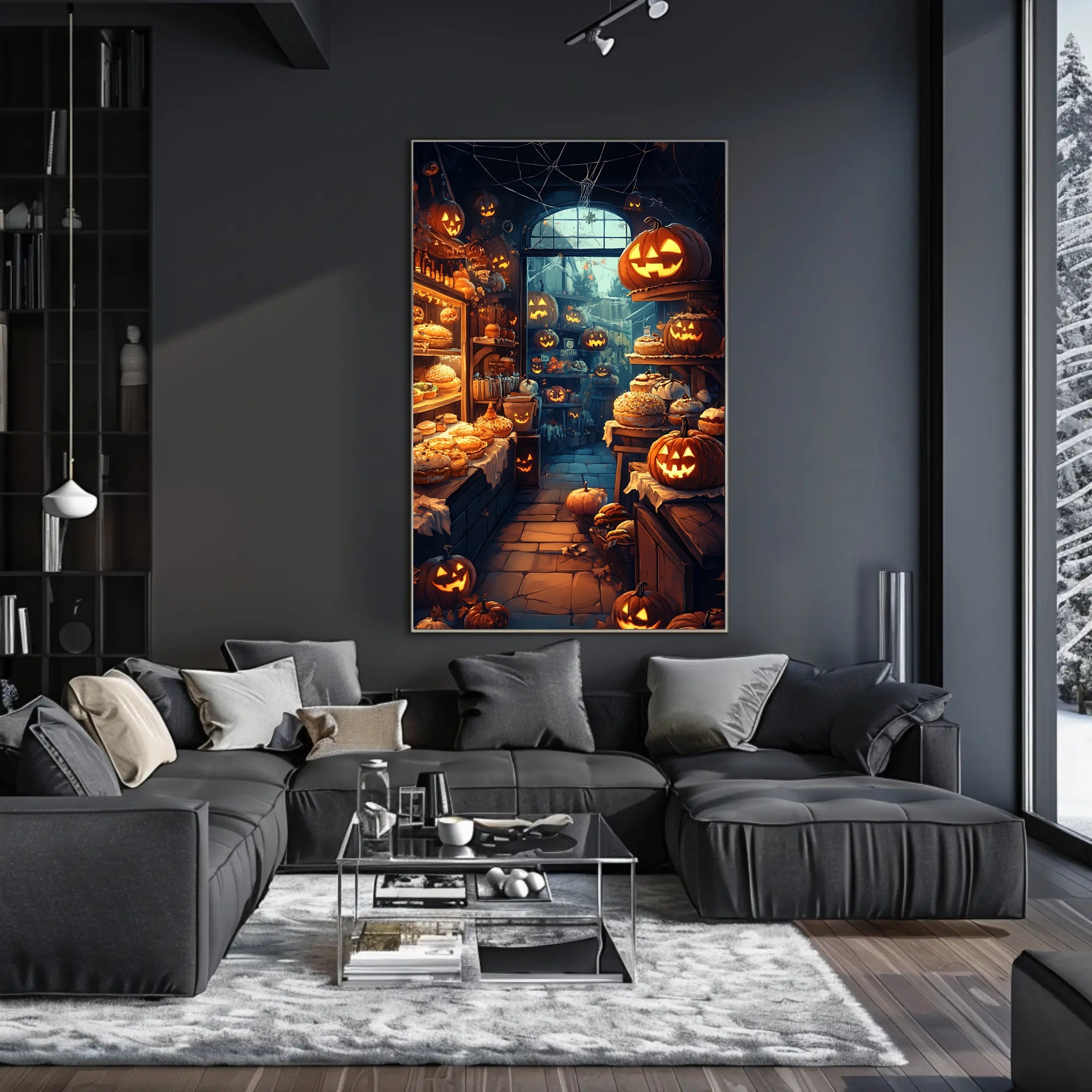 Halloween Bakery Scene: Enchanted Fantasy or Mythology Poster