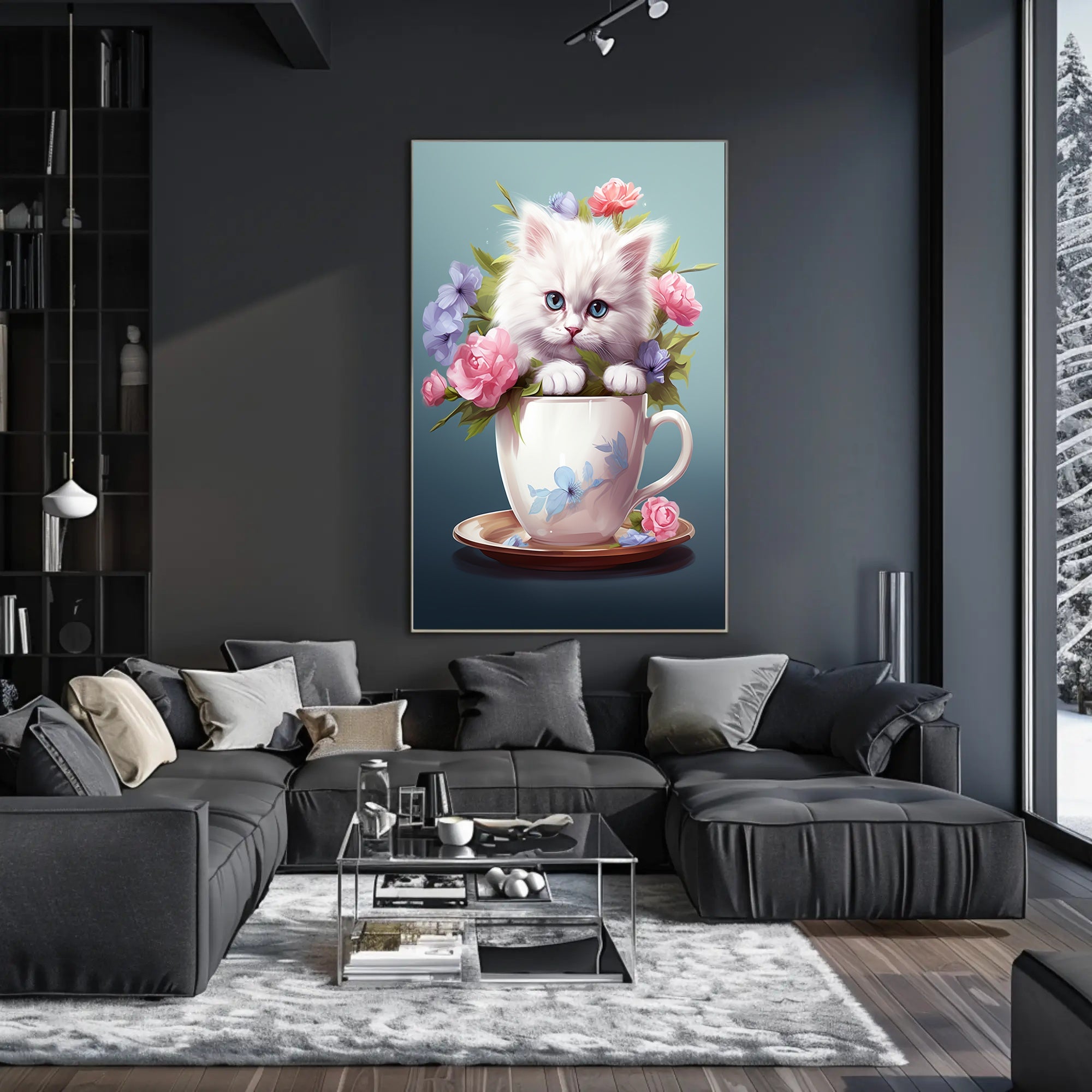 Kitten In A Teacup Poster PosterGoat