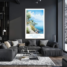 Tranquil Beauty of Lake Geneva Poster