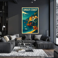 Amalfi Coast Travel Poster Wall Art Coastal Decor Print