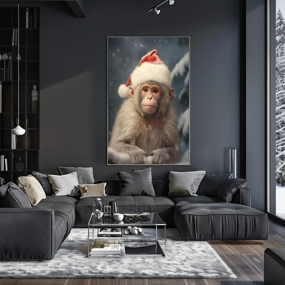 Festive Monkey In Winter Wonderland Poster