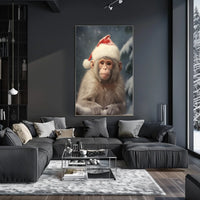 Festive Monkey In Winter Wonderland Poster