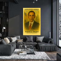 Barack Obama 44th President of the United States Vintage Watercolor Poster