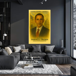 Barack Obama 44th President of the United States Vintage Watercolor Poster