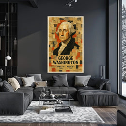 George Washington 1st President of the United States Layered paper Collage Poster
