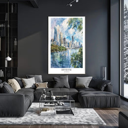 Brisbane Skyline Poster PosterGoat