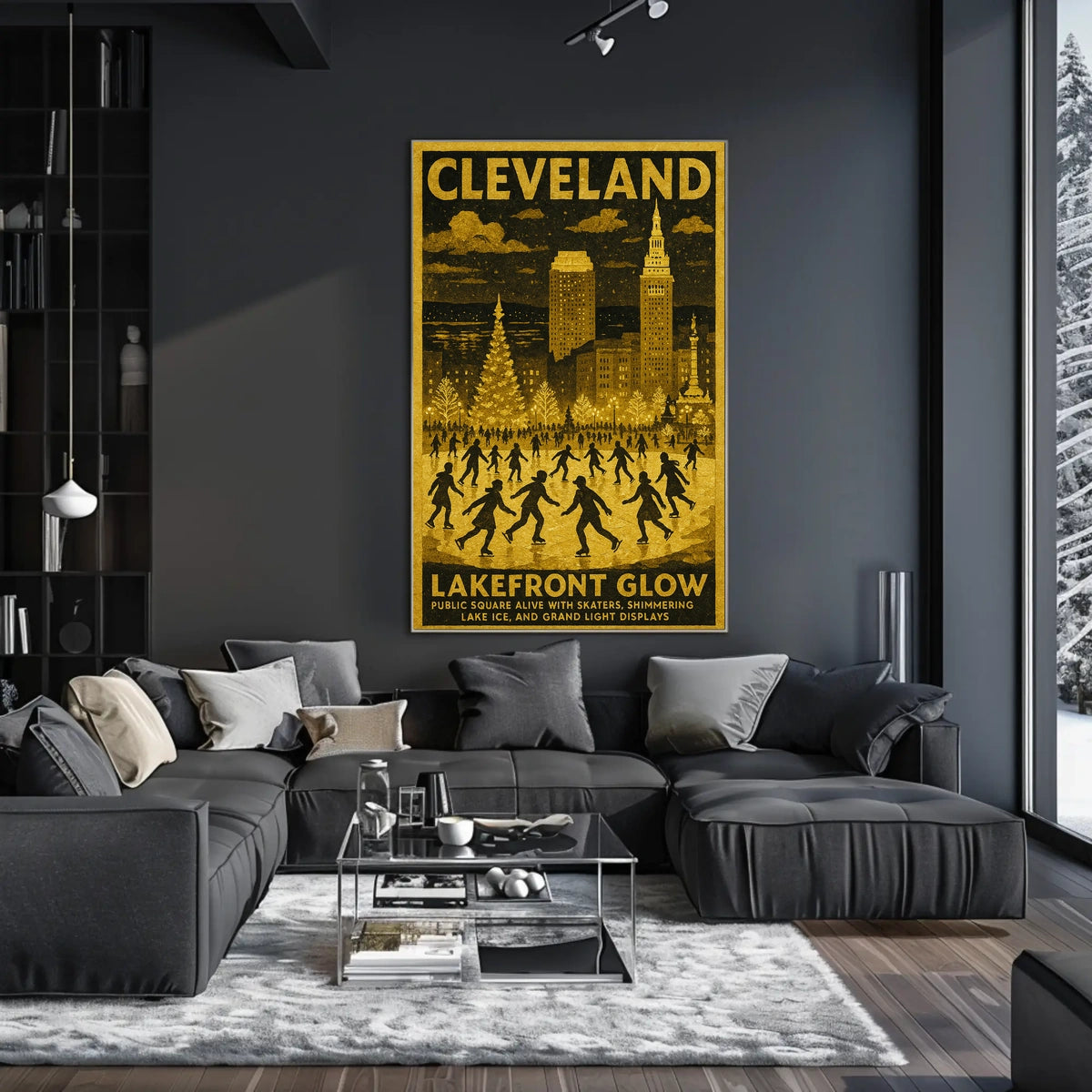 Cleveland Lakefront Glow Poster