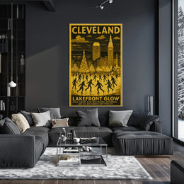 Cleveland Lakefront Glow Poster