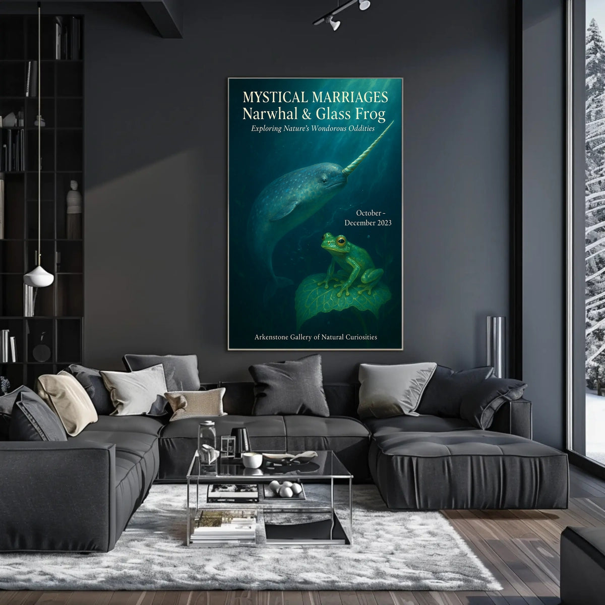 Mystical Marriages Narwhal Glass Frog Poster