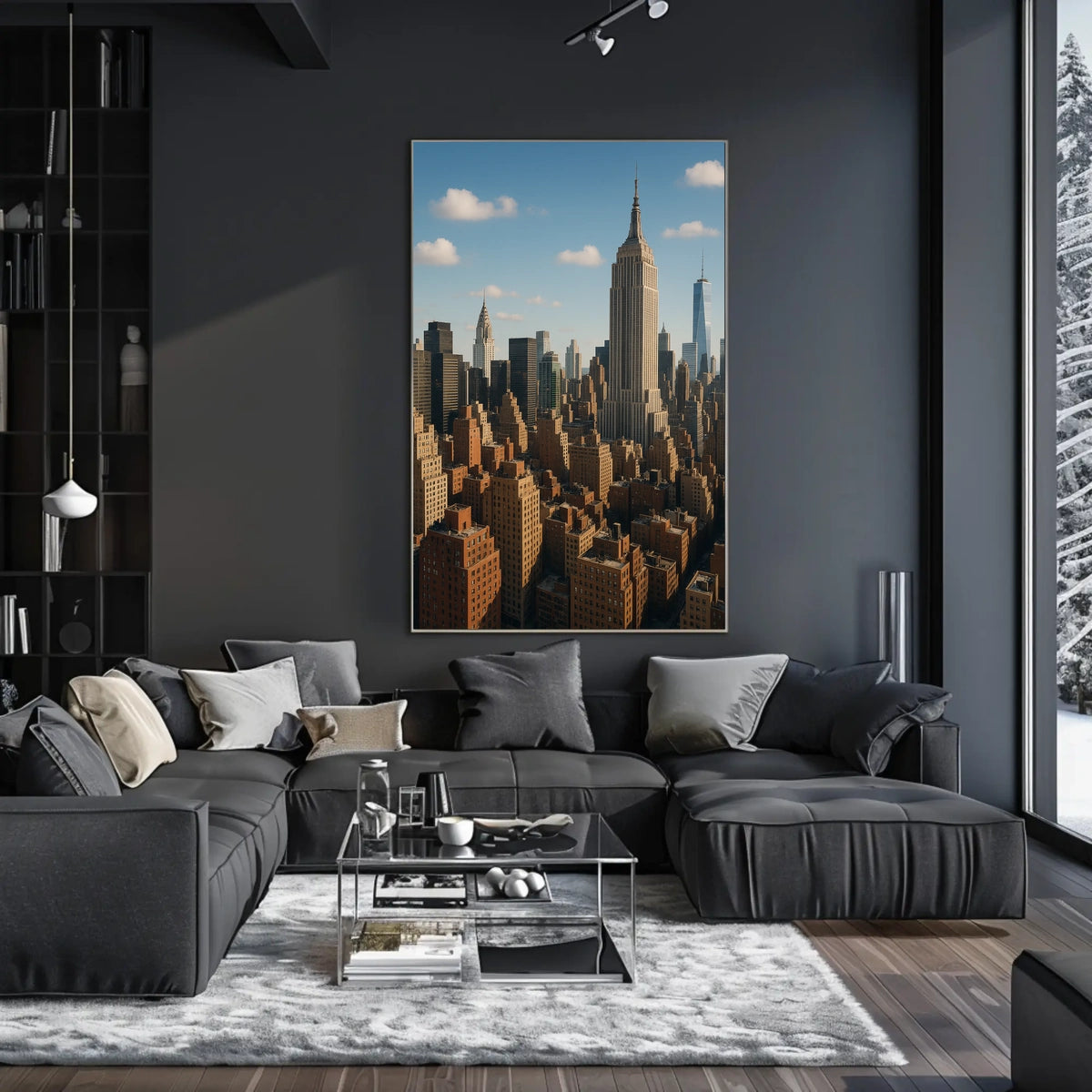 New York City Skyline Photorealistic Poster Art