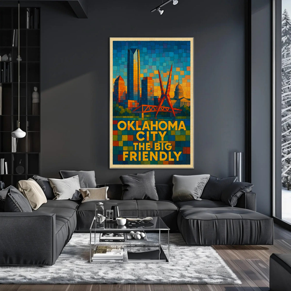 Oklahoma City The Big Friendly Poster Cityscape Wall Art